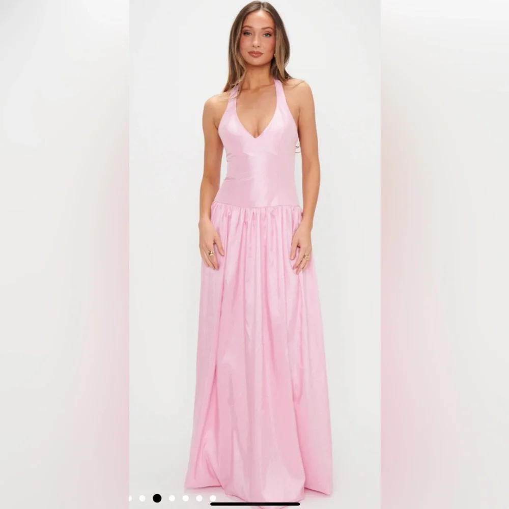 Show Me Your MuMu Pink Halter Eliza Maxi Dress - Picture 3 of 7